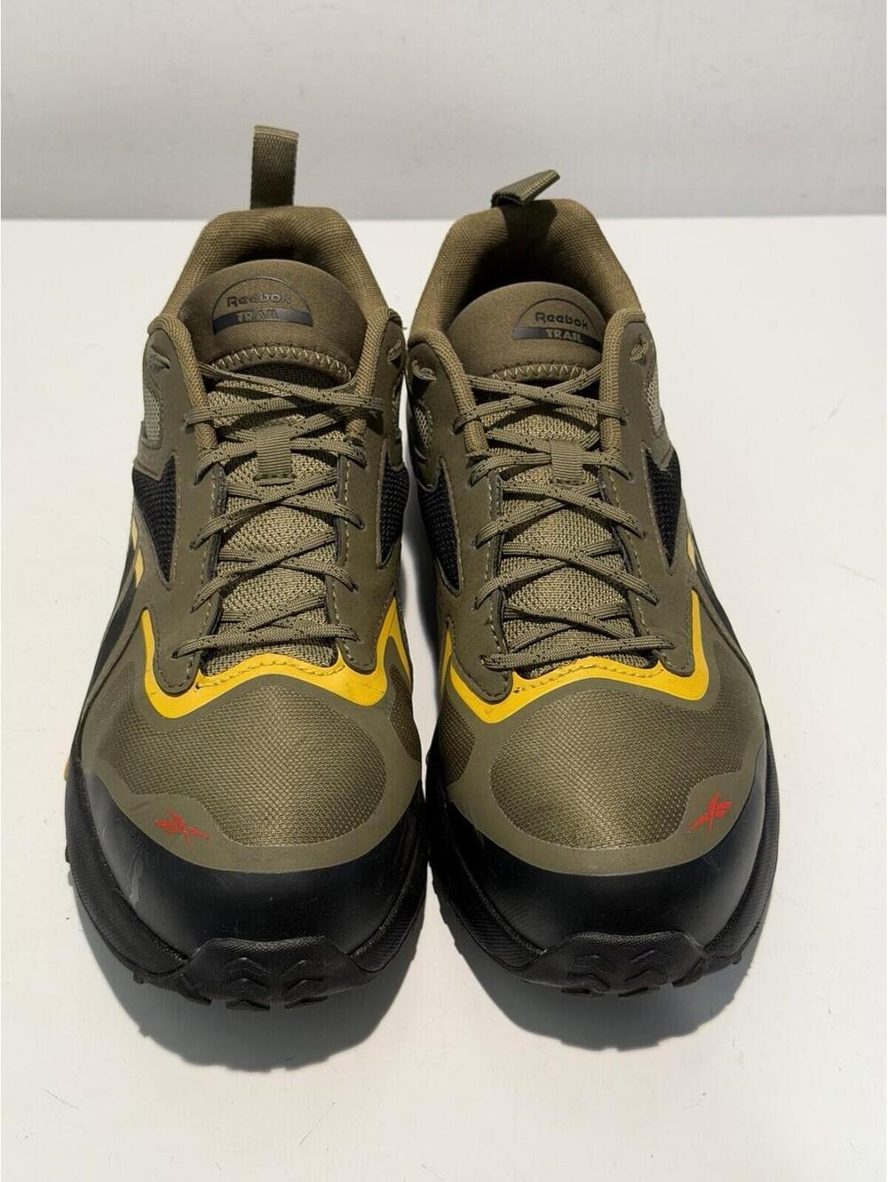 Mens Reebok Army Green/Black Trail Running Work Shoes Size 11W Comp Toe Sneakers